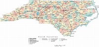 North Carolina Digital Vector Map with Counties, Major Cities, Roads ...