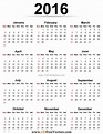 2016 Calendar Printable Free | 123Freevectors