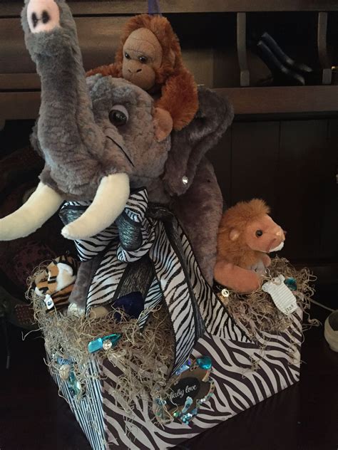 The kit includes 24 cards, featuring a blue elephant, baby bib. Elephant Safari Centerpiece I made Baby Shower | Safari ...