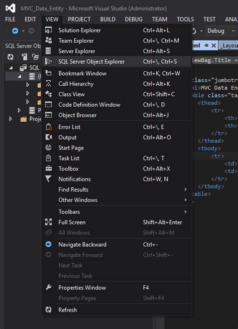 Sql Server Object Explorer In Visual Studio Freecode Spot