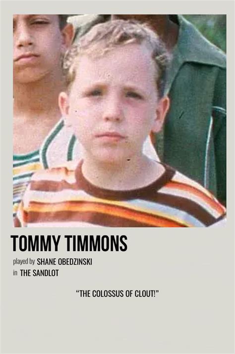 Minimal Polaroid Character Poster For Tommy Timmons From The Sandlot