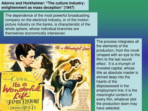 Enlightenment as mass deception presents men with a model of their culture: PPT - Adorno and Horkheimer: "The culture industry ...