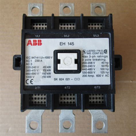 Abb Eh450 Magnetic Contactor 550 Amp 3 Pole 480v Coil Used