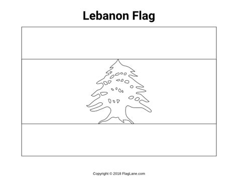 Free Lebanon Flag Coloring Page