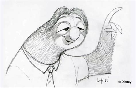 Learn To Draw Flash The Sloth From Disneys Zootopia The Disney Blog