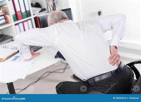 Businessman Suffering From Back Pain Stock Photo Image Of Body