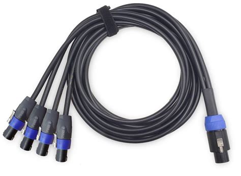 Nl8 To 4 Nl2 Speakon Breakout Splitter Cable