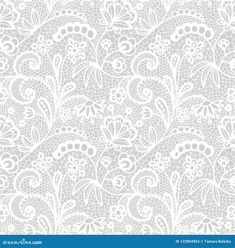 Lace Seamless Pattern With Flowers Stock Vector Illustration Of