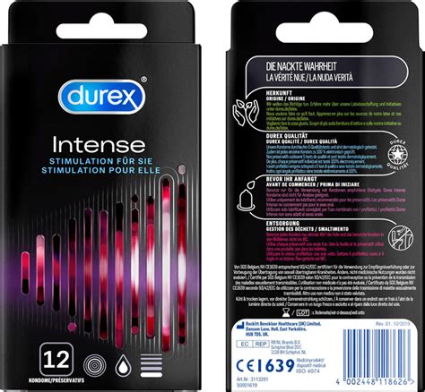 Durex Orgasm Intense Packung Mit 12 Kondomen Mit Stimulierendem Gel