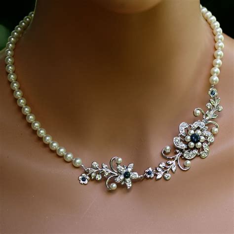 Pearl Bracelet Wedding Bridal Earrings Pearl Flower Bracelet Pearl