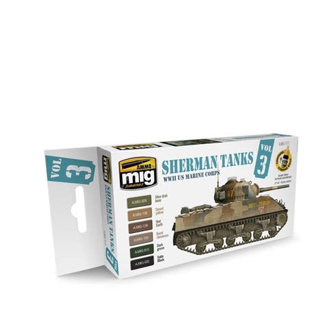 Mig Ammo Wwii Us Marine Corps Sherman Tanks Paint Set Snm Stuff