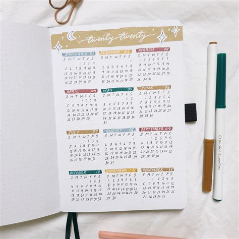 How to: yearly calendar in your bullet journal + printable!