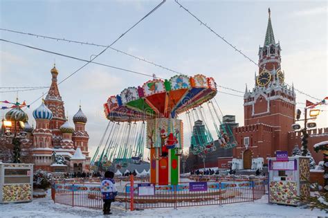 Carousel On The Red Square At The Walls Of The Moscow Kremlin During