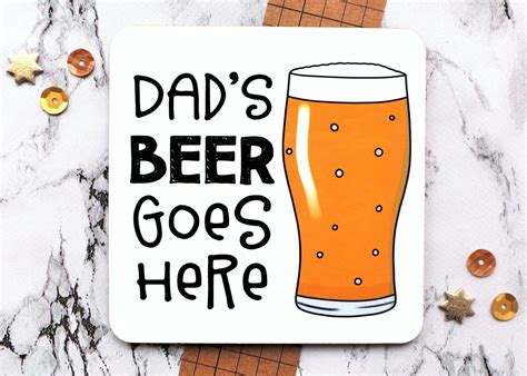 Fathers Day T Daddy Coaster Dads Beer Goes Here Etsy