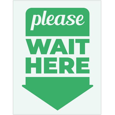Please Wait Here Poster With Arrow Plum Grove