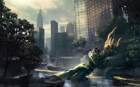 Crysis Sci Fi Weapons Apocalyptic Destruction Ruins