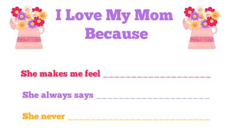 I Love My Mom Because She Makes Me Feel She Always Says She Never Gives