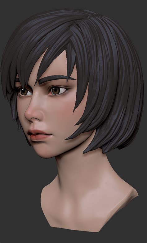 Artstation Female Anime Head 1 3d Model