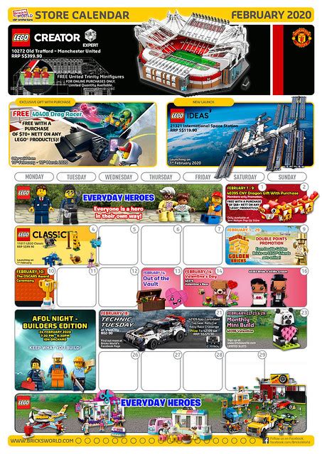 Free exclusive lego amelia earhart tribute (40450). Lego Calendar February 2021 | Printable March