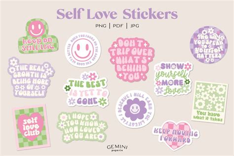 Self Love Stickers Diy Printable Sticker Bundle