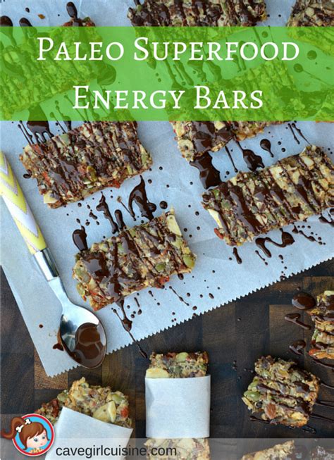 Paleo Superfood Energy Bars Paleo Recipes Cavegirl Cuisine