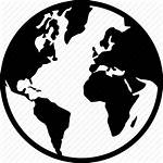 Globe Icon Silhouette Europe Earth Map Global