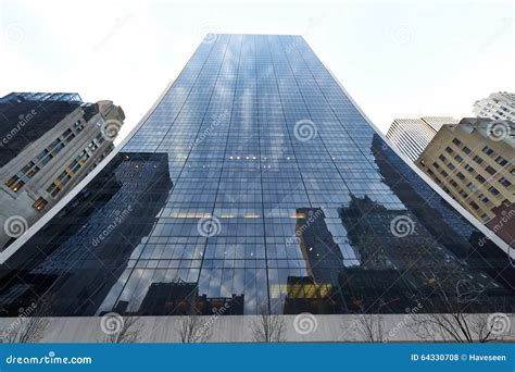 Street View Of Tall Skyscraper At Manhattan Editorial Stock Photo