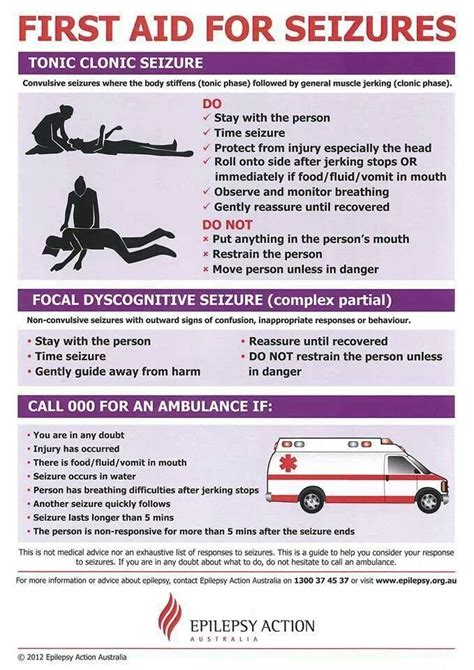 Printable Seizure First Aid Poster