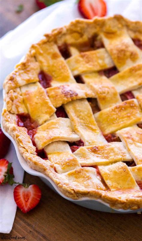 Homemade Strawberry Rhubarb Pie Recipe A Latte Food