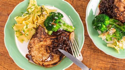 When butter is melted and butter/oil mixture is hot, cook 3 pork chops at a time, 2 to 3 minutes on the first side; The Top 10 Recipes of January 2019 | Rachael Ray Show
