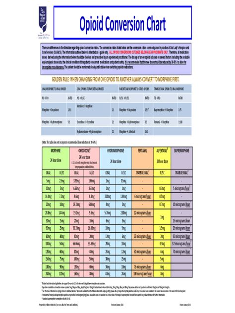 Opioid Conversion Chart 4 Free Templates In Pdf Word Excel Download