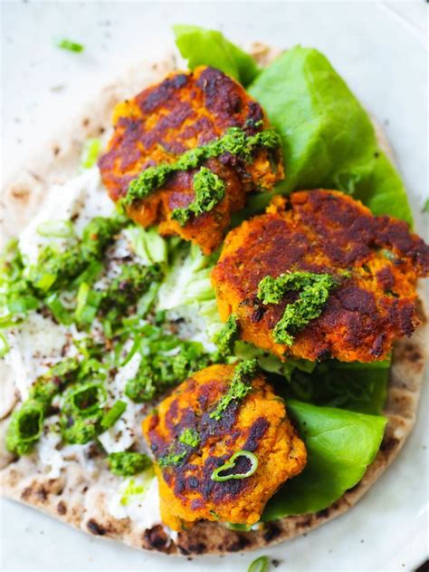 With baked greek falafel, a unique and tasty green tahini sauce plus some homemade naan (if you're up for it), this sandwich makes for a delicious and satisfying dinner. Sweet Potato Falafel Naan Wraps with Green Chutney ...