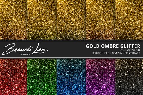 By pinkpearly $ 1.50 $ 5.00. Gold Ombre Glitter Digital Paper Pack (26740) | Backgrounds | Design Bundles