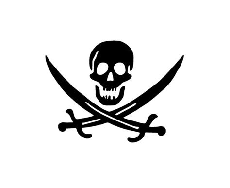 Pirate Skull Decal Pirate Party Decor Pirate Sticker Etsy