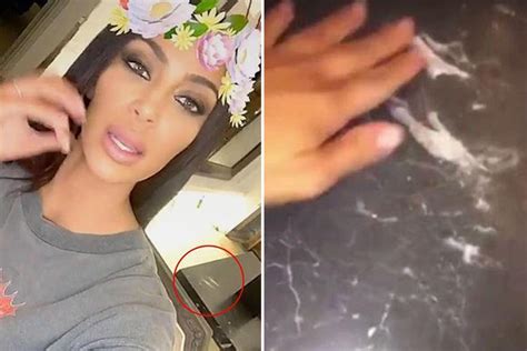 kim kardashian insists mystery white lines are just markings on her marble table after first