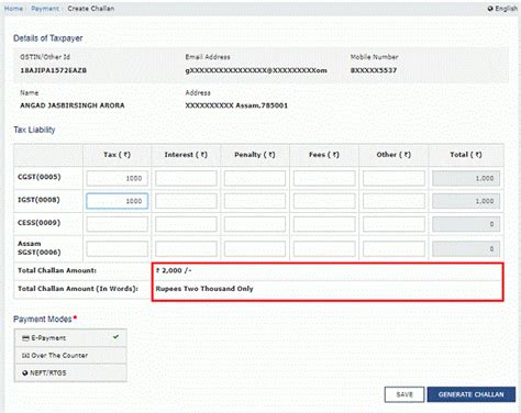 How To Create Gst Payment Challan And Edit The Saved Challan