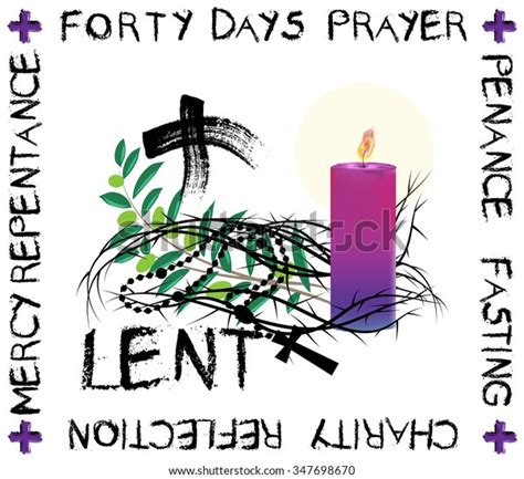 Symbols Season Lent Prayer Fasting Charity Stock Vector Royalty Free