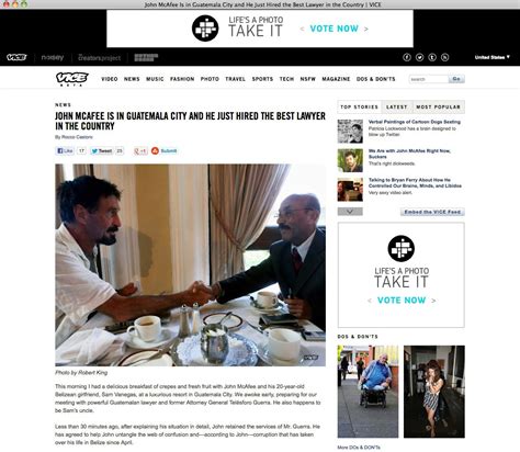 Lover of women, adventure and mystery. John McAfee nach Flucht aus Belize in Guatemala ...