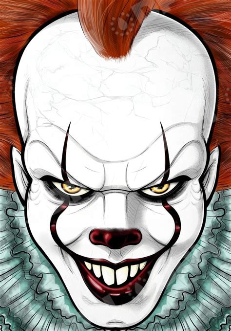 New Pennywise It 2017 Pinturas De Palhaço Desenhos De Arte Legais