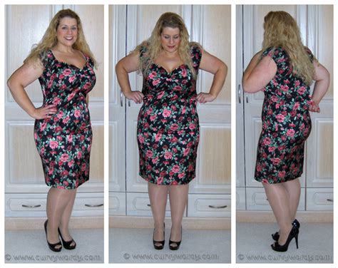 collectif dolores rose print wiggle dress 18 xxl curvy wordy