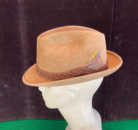 Vintage Stetson Light Brown Fedora Hat Size 7