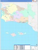 Santa Barbara County, CA Wall Map Color Cast Style by MarketMAPS