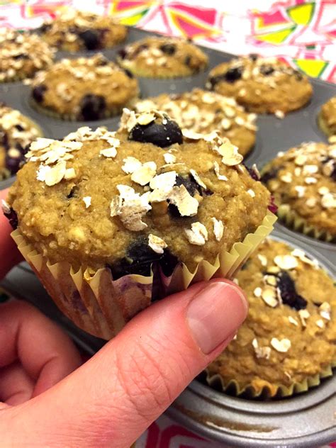 Oatmeal is a satisfying, healthy morning meal. Healthy Blueberry Oatmeal Muffins - Gluten-Free, Sugar ...
