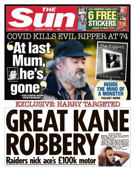 Sun Front Page 14th Of November 2020 Tomorrows Papers Today