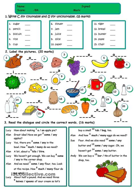 Valmes English Corner Countable And Uncountable Nouns