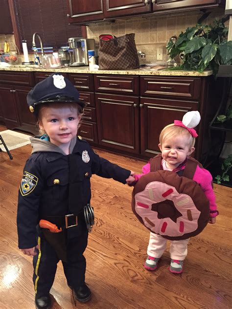 Sibling Costumes Cop And A Donut Sibling Halloween Costumes