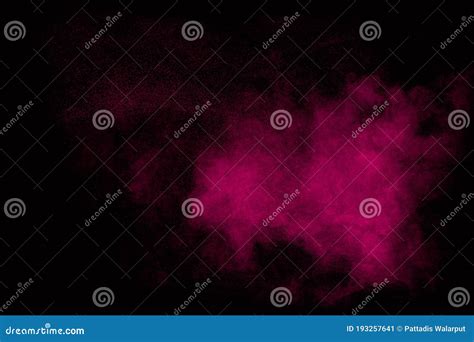 Pink Dust Particles Splash On Black Backgroundpink Powder Splash Stock