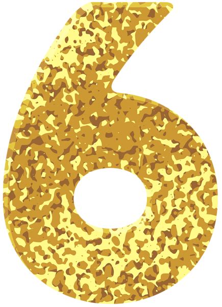 Gold Style Number Six Transparent PNG Image Gold Style Png Images