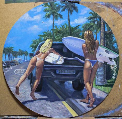 Sunny Street My Oil Painting On Hardboard 2023 Nudes Bikinis NUDE