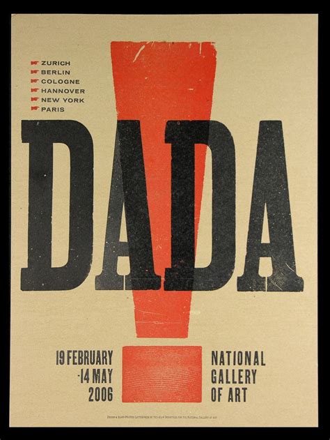 Dada Letterpress Poster From Yeehaw Industries Letterpress Poster